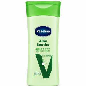 لوسیون مرطوب کننده و تسکین دهنده پوست رایحه آلوئه ورا برند Vaseline حجم 200ml